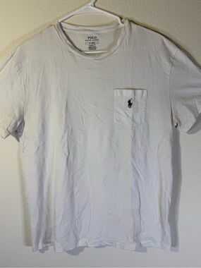 Polo by Ralph Lauren White Short Sleeve Pocket Tee with Navy Pony